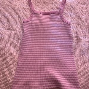 Old navy long pink and white striped tank top
